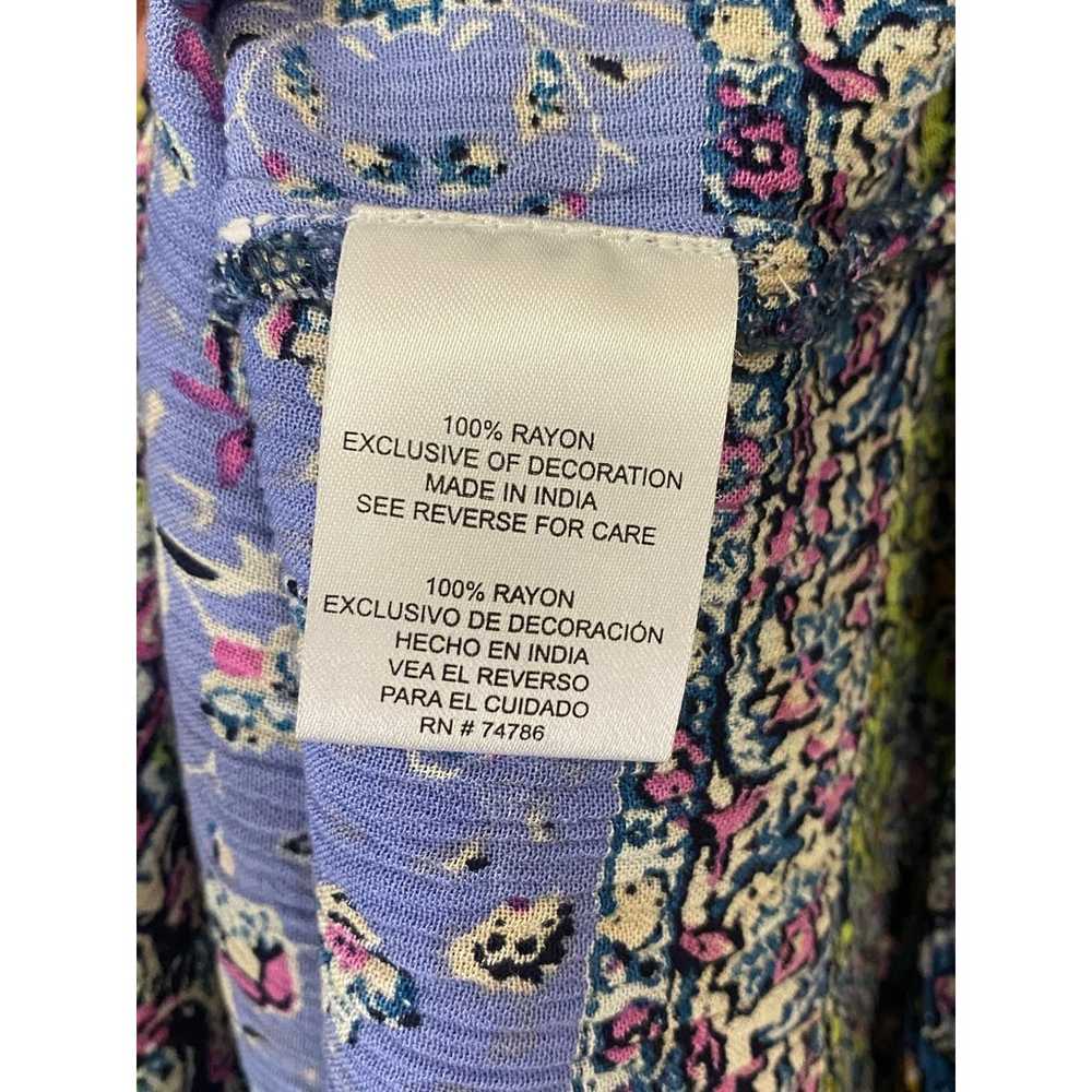 Bila Patchwork Print Long Dress Size XL Purple Bl… - image 9