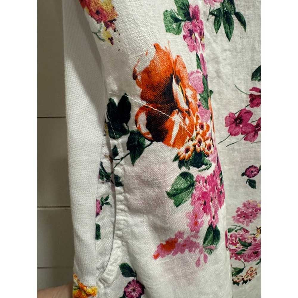 Lina Tomei Linen Italian Made Drape Neck Floral D… - image 7