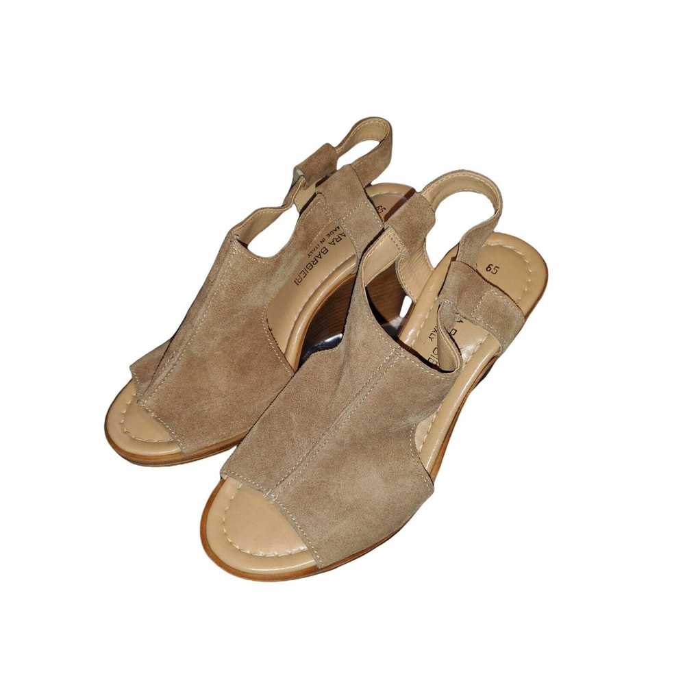 Barbara Barbieri Sz 6.5 Tan Suede Leather Slingba… - image 1