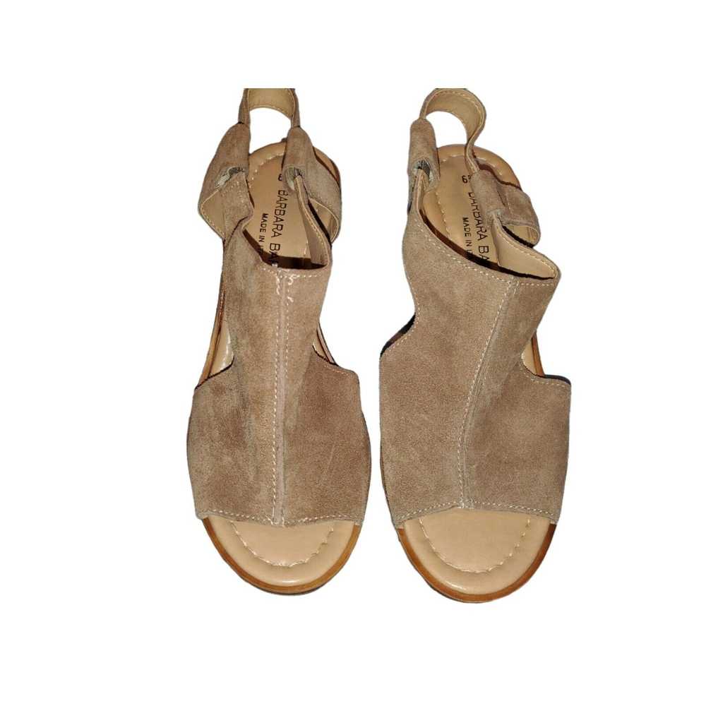 Barbara Barbieri Sz 6.5 Tan Suede Leather Slingba… - image 2