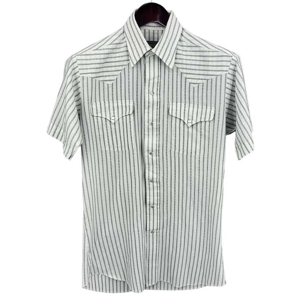 Panhandle Slim Western Shirt Mens 15.5 Stripe Pea… - image 1