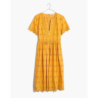 Madewell Mustard Yellow Scallped Eyelet Lined Midi