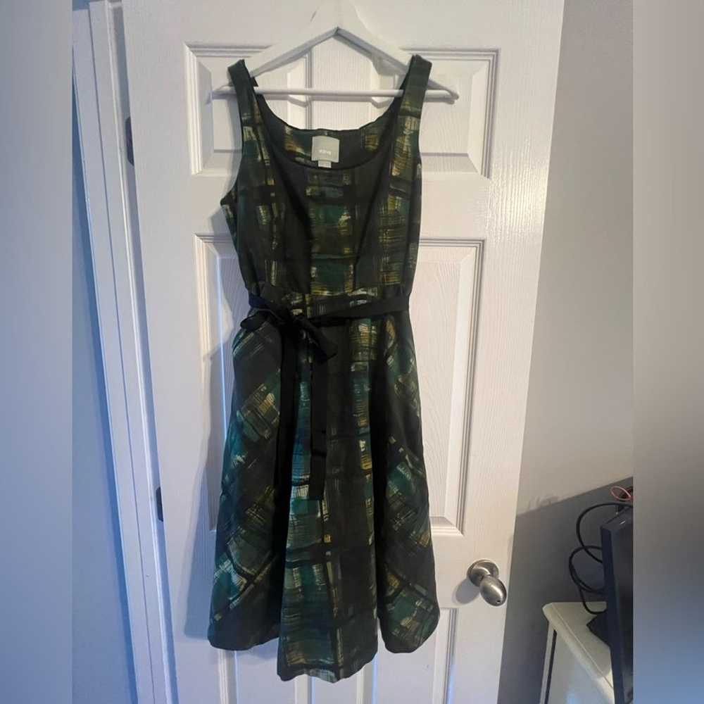 Maeve Anthropologie Green Plaid Dress size 4 - image 2