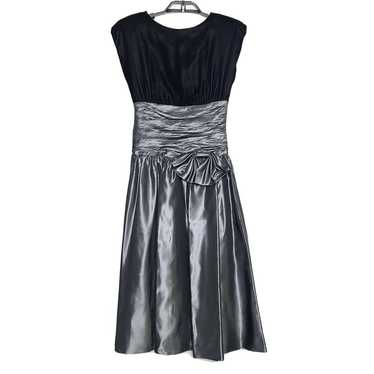 Patty O'Neil Vintage Party Dress 5 6 Black Gray V… - image 1