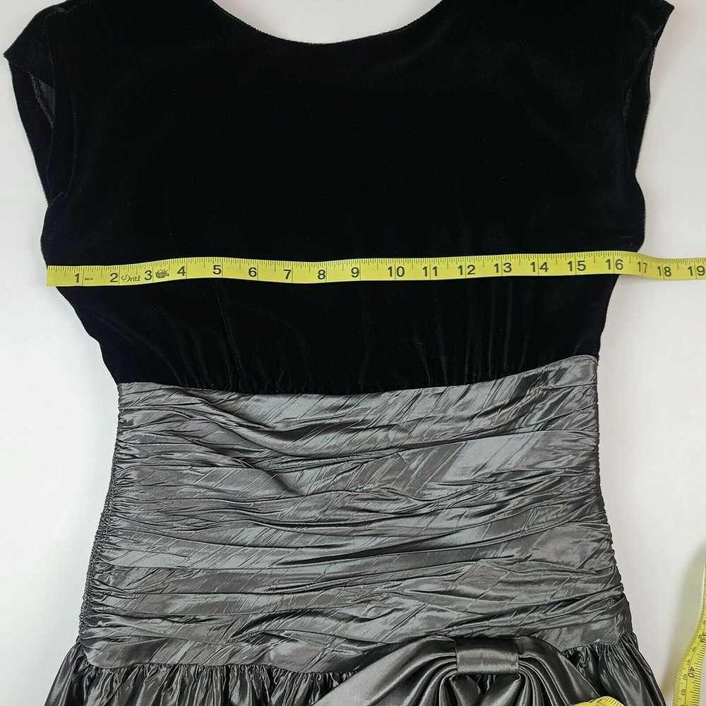 Patty O'Neil Vintage Party Dress 5 6 Black Gray V… - image 3