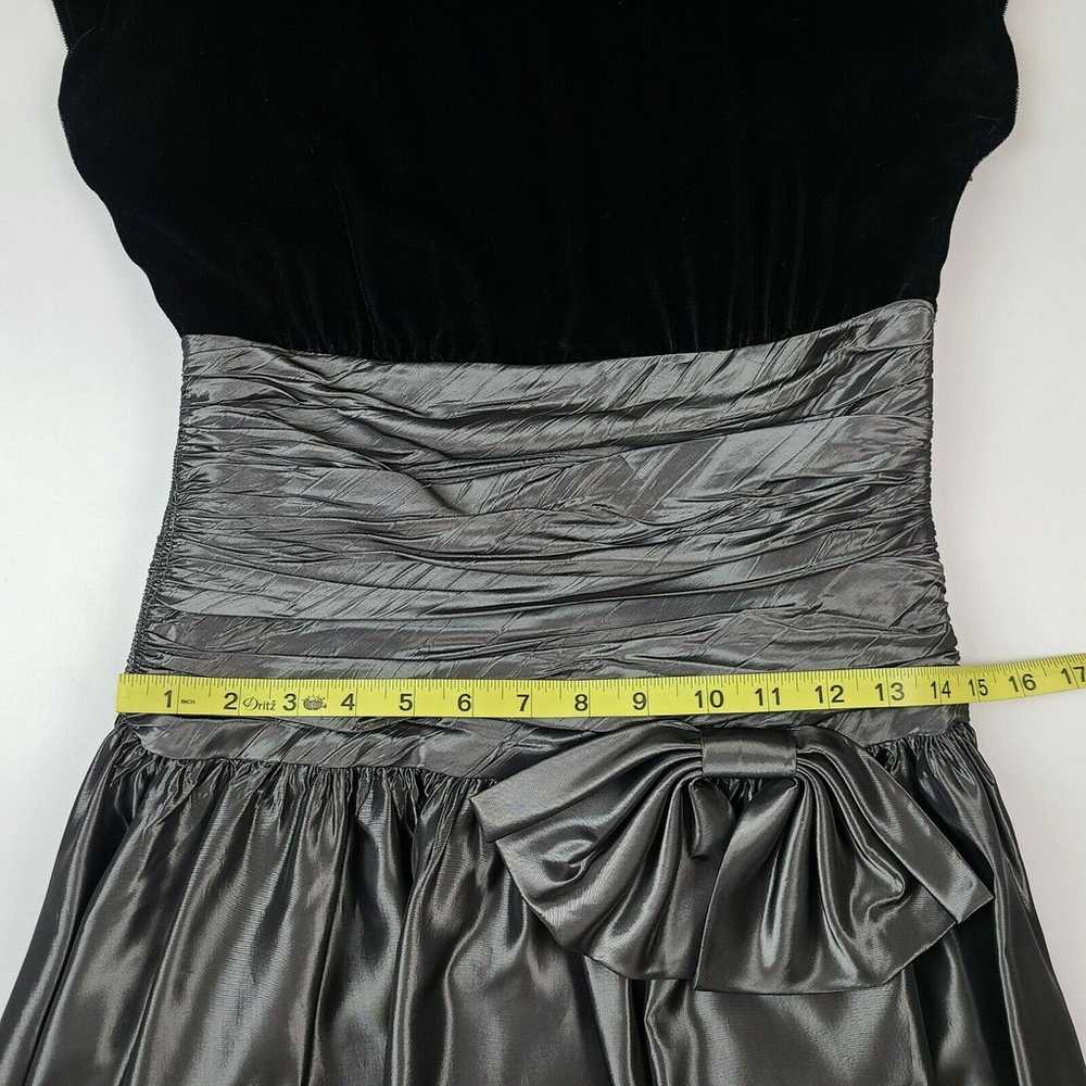 Patty O'Neil Vintage Party Dress 5 6 Black Gray V… - image 5