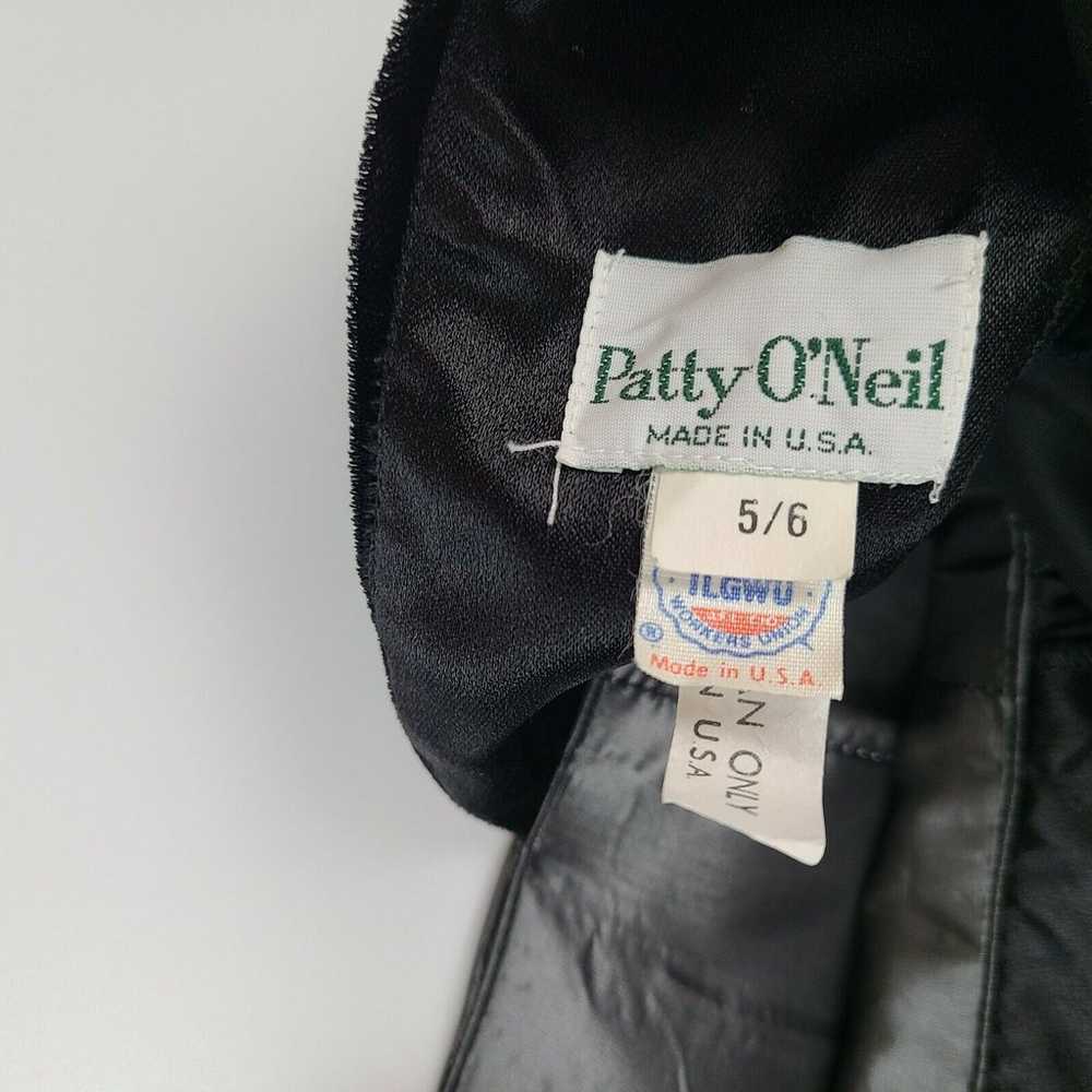 Patty O'Neil Vintage Party Dress 5 6 Black Gray V… - image 6