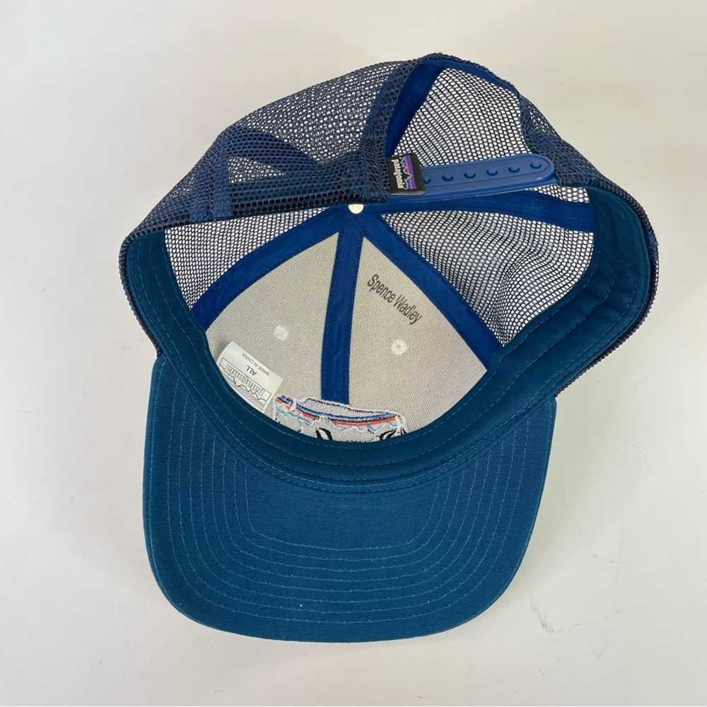 Patagonia Trucker Hat Buffalo Logo Snap Back Blue… - image 5