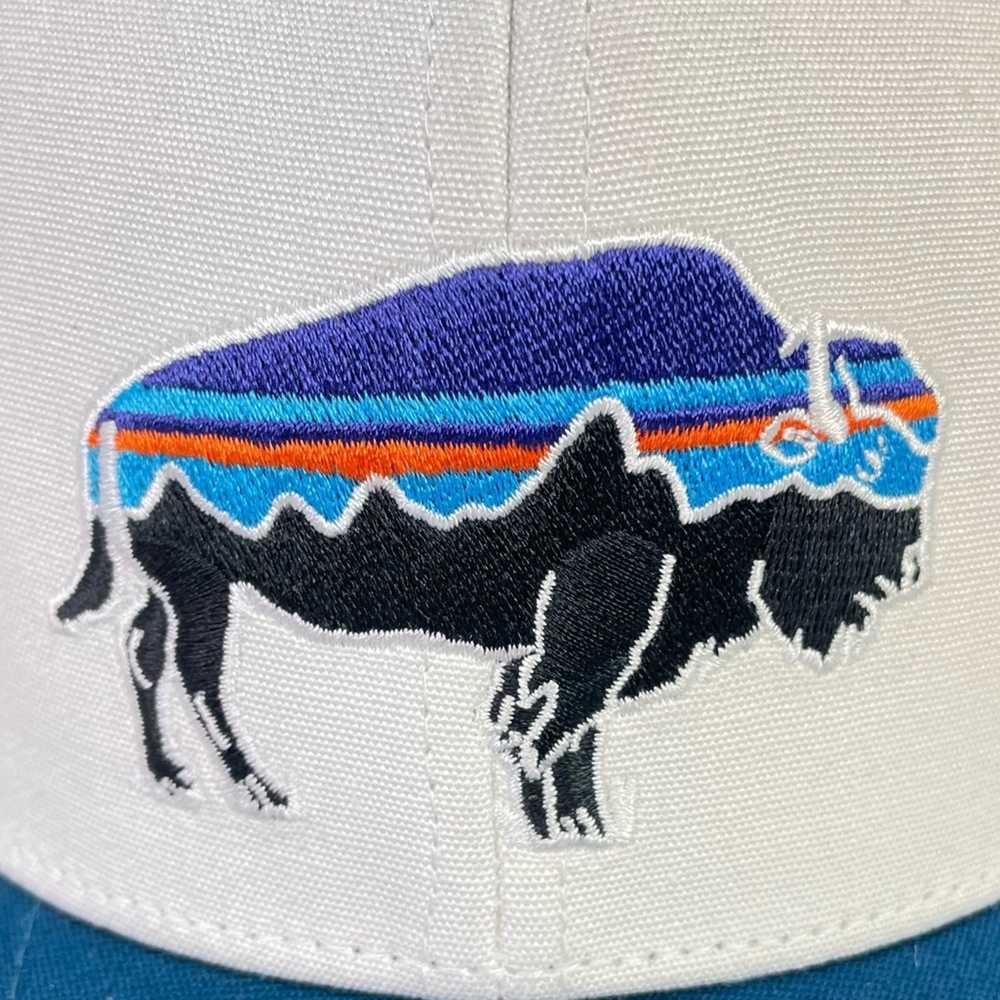 Patagonia Trucker Hat Buffalo Logo Snap Back Blue… - image 7