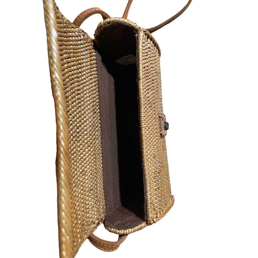 Women's Rattan Barrel basket Crossbody purse/bag.… - image 3