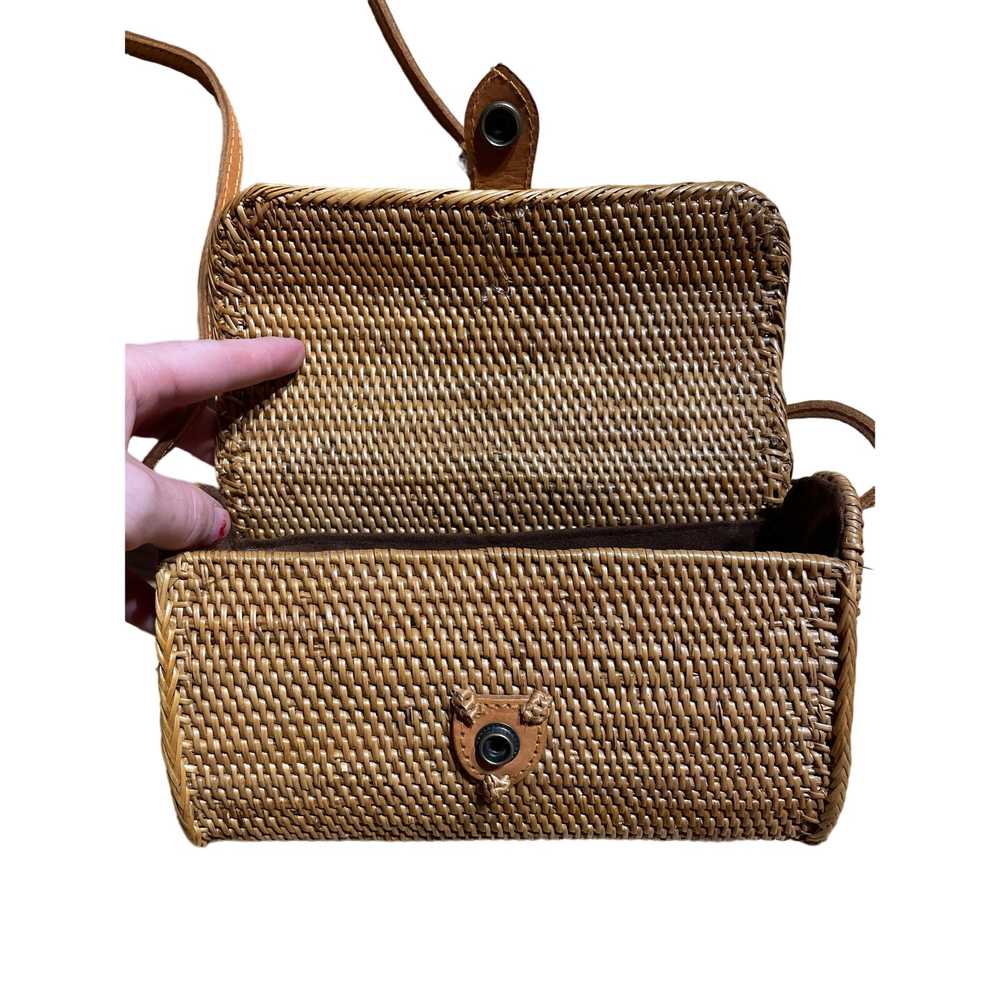 Women's Rattan Barrel basket Crossbody purse/bag.… - image 4