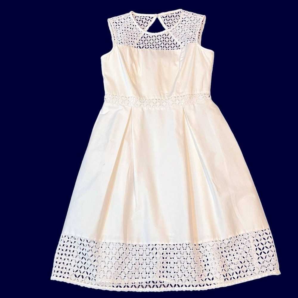 CALVIN KLEIN white dress crisp cotton size 8 slee… - image 1