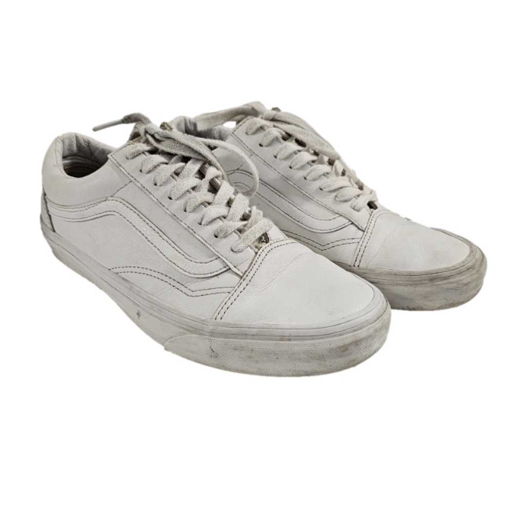 Vans White Leather Low Top Fashion Sneakers Unise… - image 1