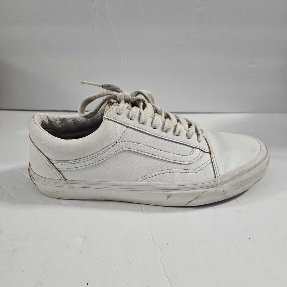 Vans White Leather Low Top Fashion Sneakers Unise… - image 2