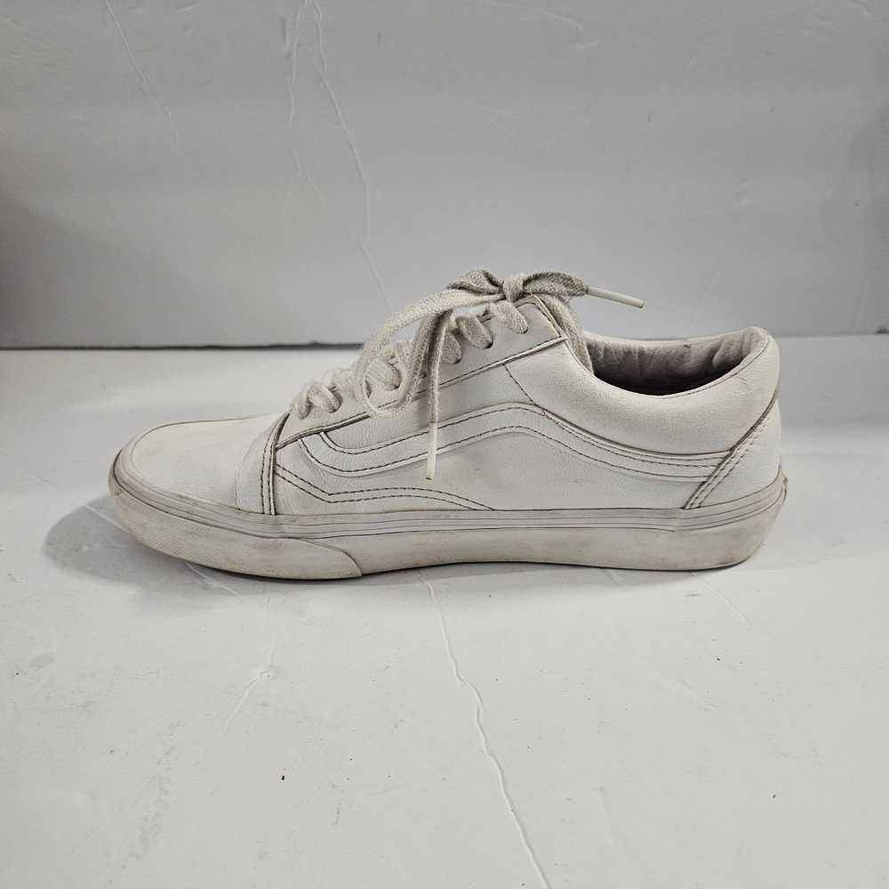 Vans White Leather Low Top Fashion Sneakers Unise… - image 3
