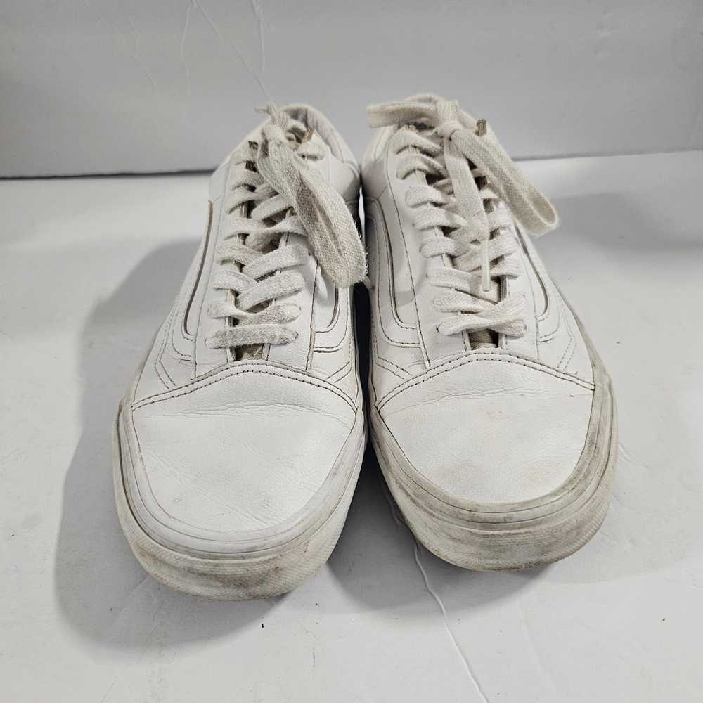 Vans White Leather Low Top Fashion Sneakers Unise… - image 4