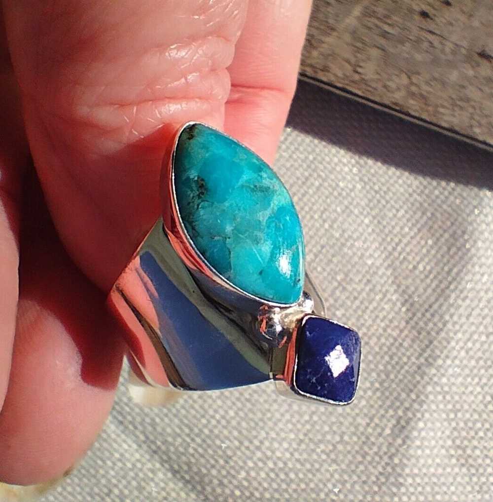 Jay King DTR mine finds turquoise Lapis ring size… - image 1