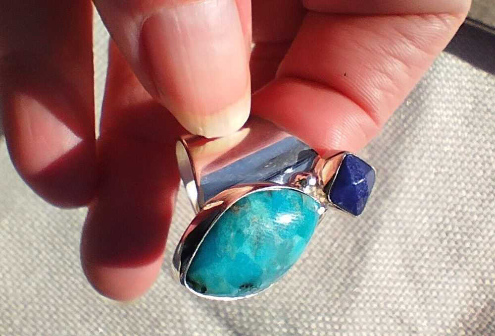 Jay King DTR mine finds turquoise Lapis ring size… - image 2