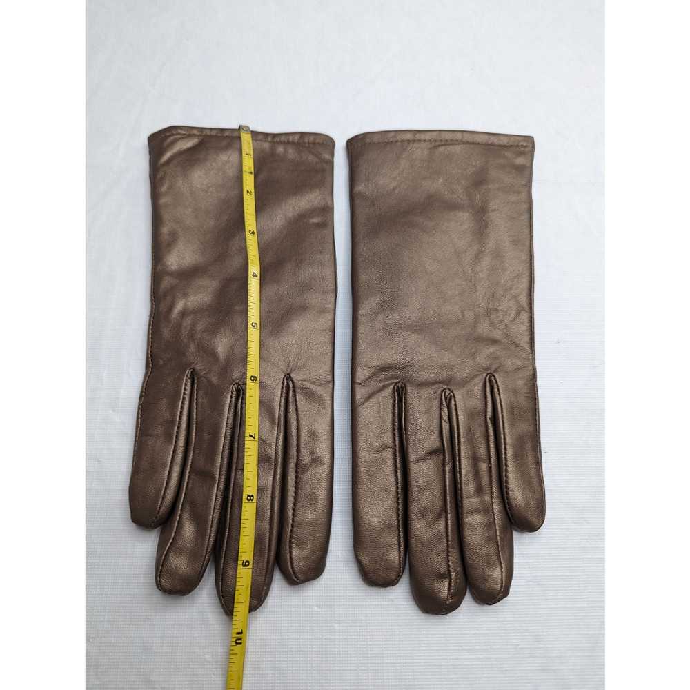 Vintage 1960s Womens Sz XS Leather Gloves Lined B… - image 2
