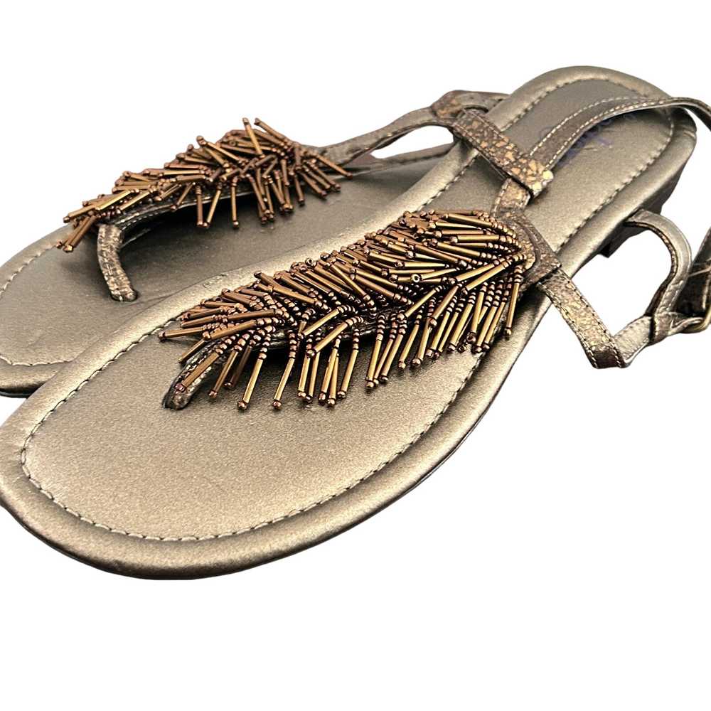 Indigo by Clarks Beaded Sandals 7 Bronze Brown Tan - image 1