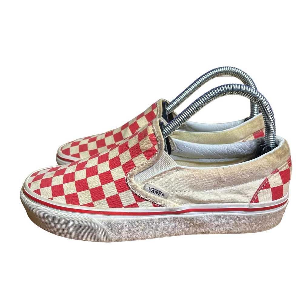 Vans Classic Red Checkerboard Slip-On Unisex Snea… - image 5