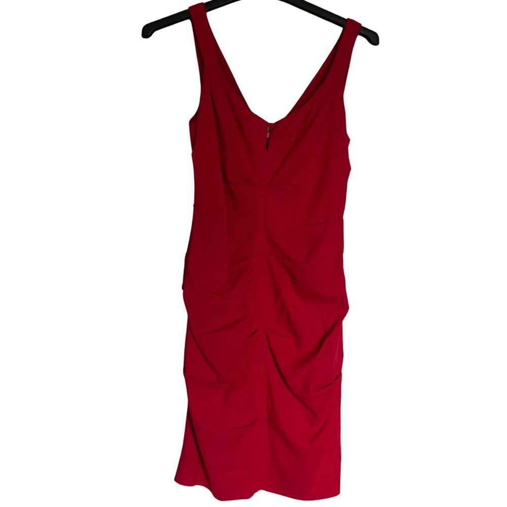 NICOLE MILLER COLLECTION Dress Size 0 Red Silk Sl… - image 1