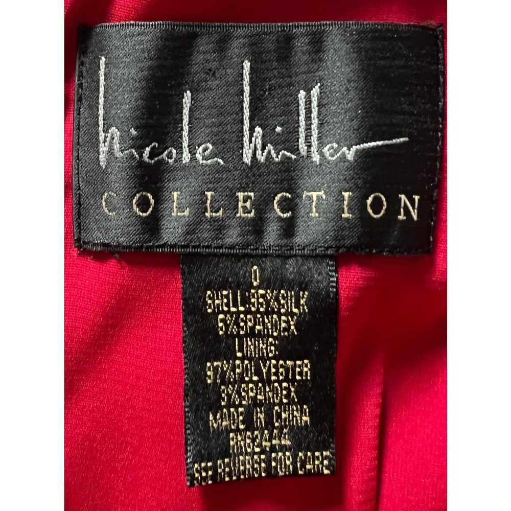 NICOLE MILLER COLLECTION Dress Size 0 Red Silk Sl… - image 2