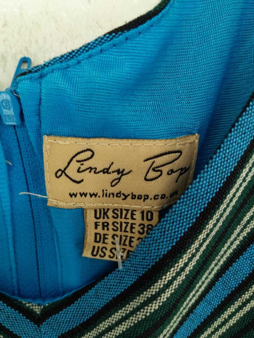 Lindy Bop Women's Midi Dress UK 10 Blue 100% Poly… - image 2