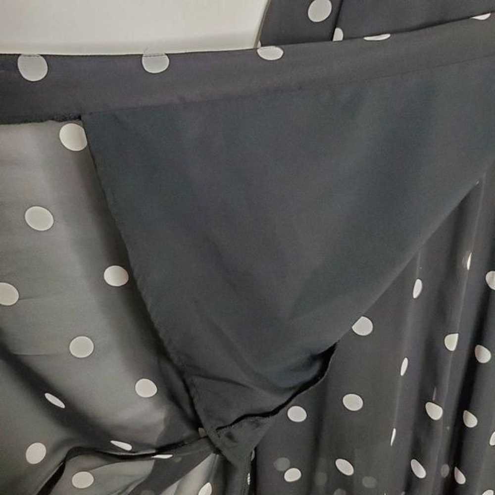 Eva Mendes Black Polka Dot Retro 50s Chiffon Maxi… - image 4