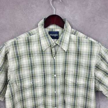 Wrangler Western Shirt Mens Large Plaid Pearl Sna… - image 1