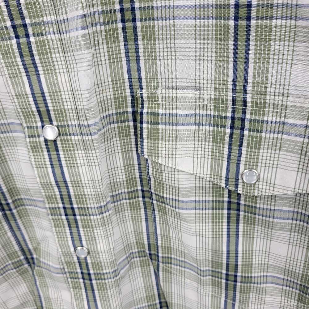 Wrangler Western Shirt Mens Large Plaid Pearl Sna… - image 4