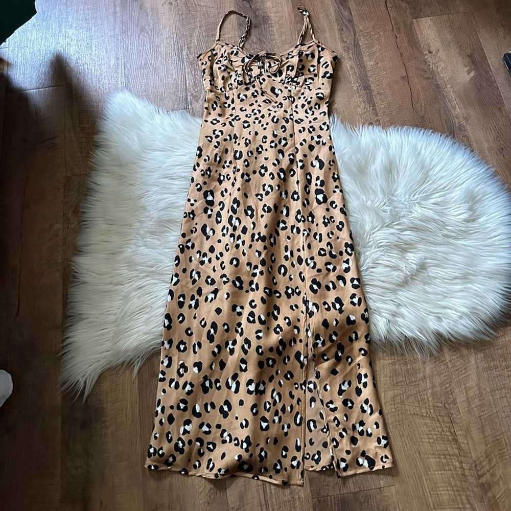 LULU’S Known To Be Wild Tan Leopard Print Satin S… - image 2