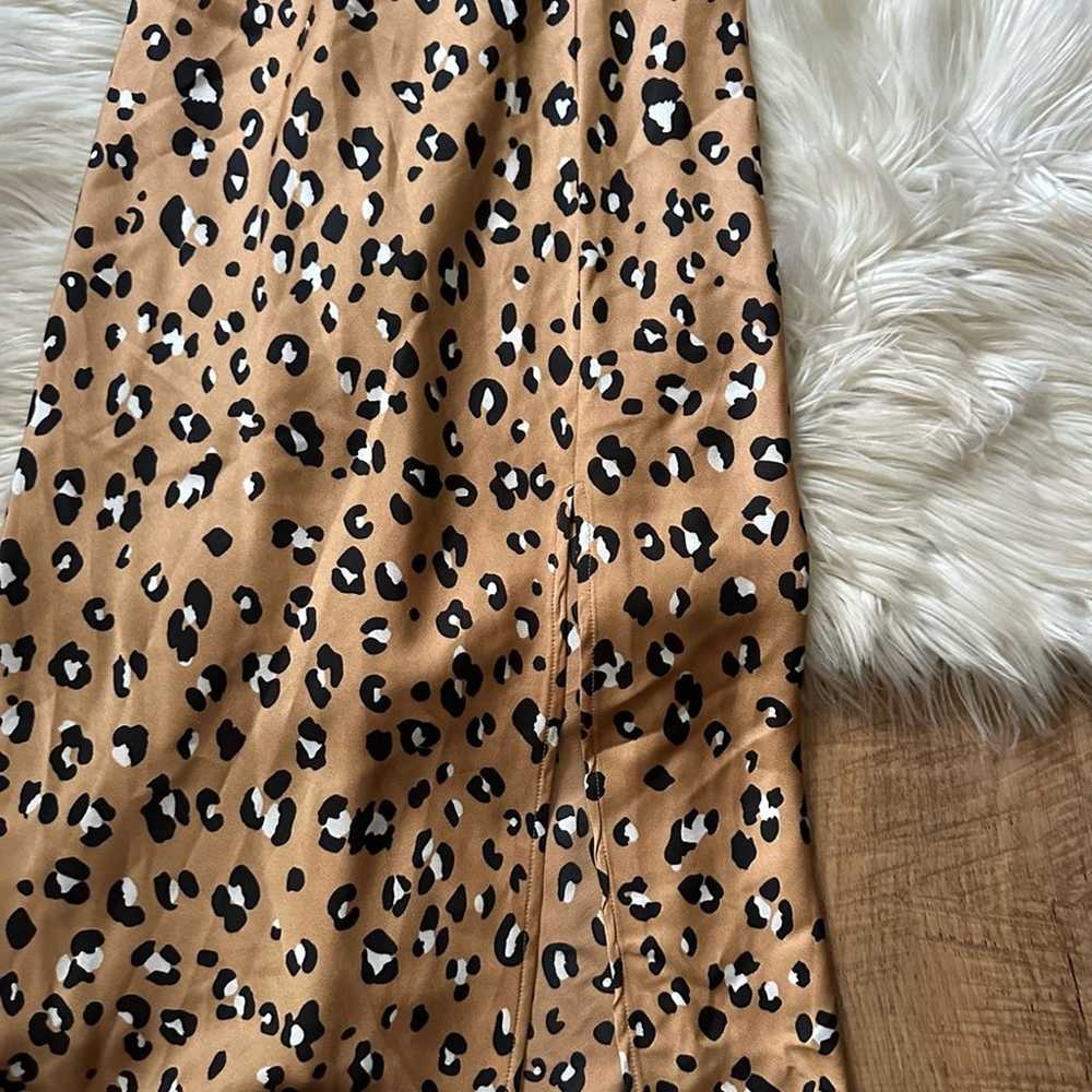 LULU’S Known To Be Wild Tan Leopard Print Satin S… - image 3