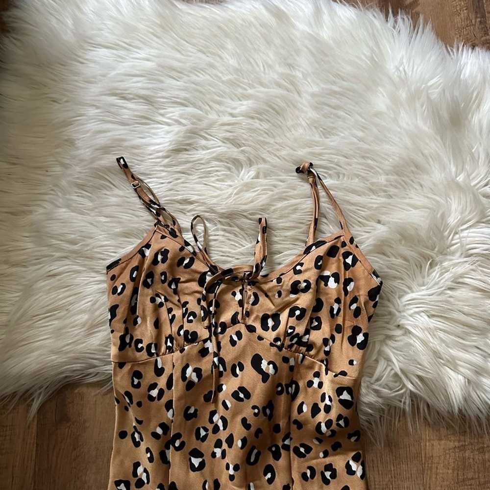 LULU’S Known To Be Wild Tan Leopard Print Satin S… - image 4