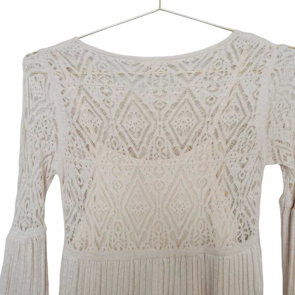 Floreat Anthropologie Ivory Sweater Angel Crochet… - image 7