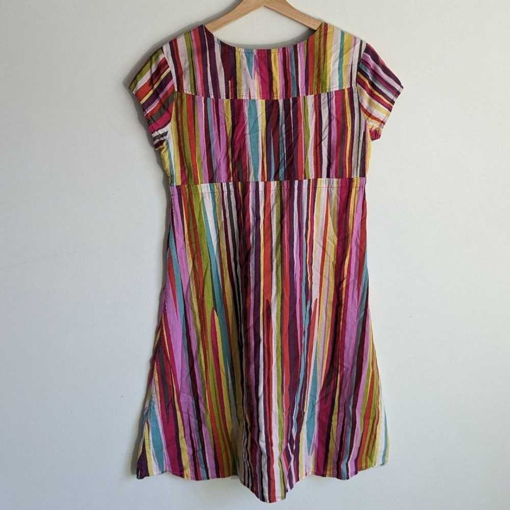 Boden Striped Colorful Cotton ALine Dress - image 2