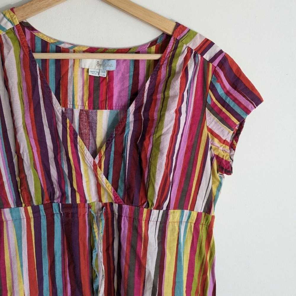 Boden Striped Colorful Cotton ALine Dress - image 3