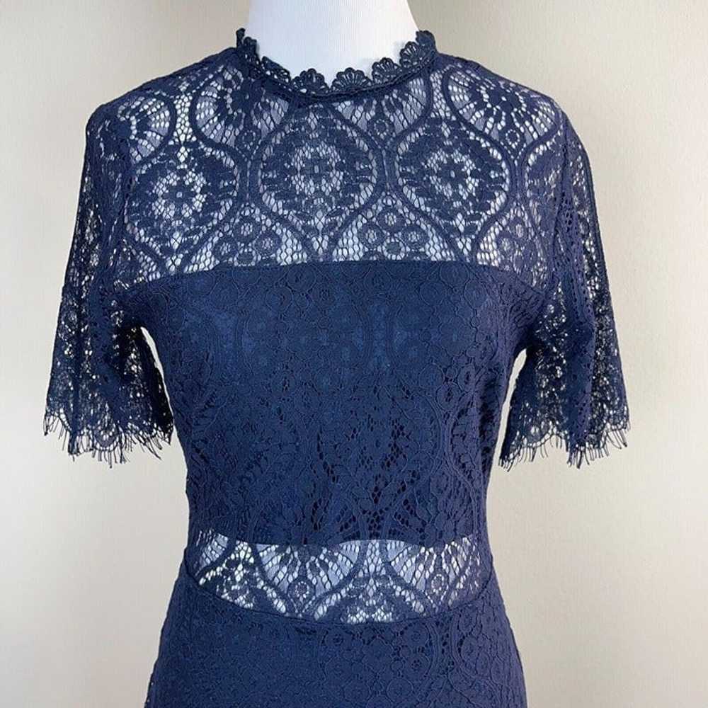 Lulus Dress S Navy Blue Remarkable Lace Sheath Li… - image 2