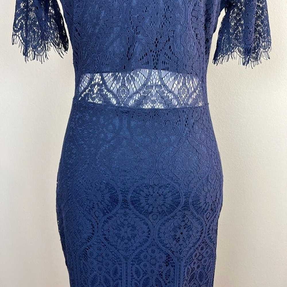Lulus Dress S Navy Blue Remarkable Lace Sheath Li… - image 3