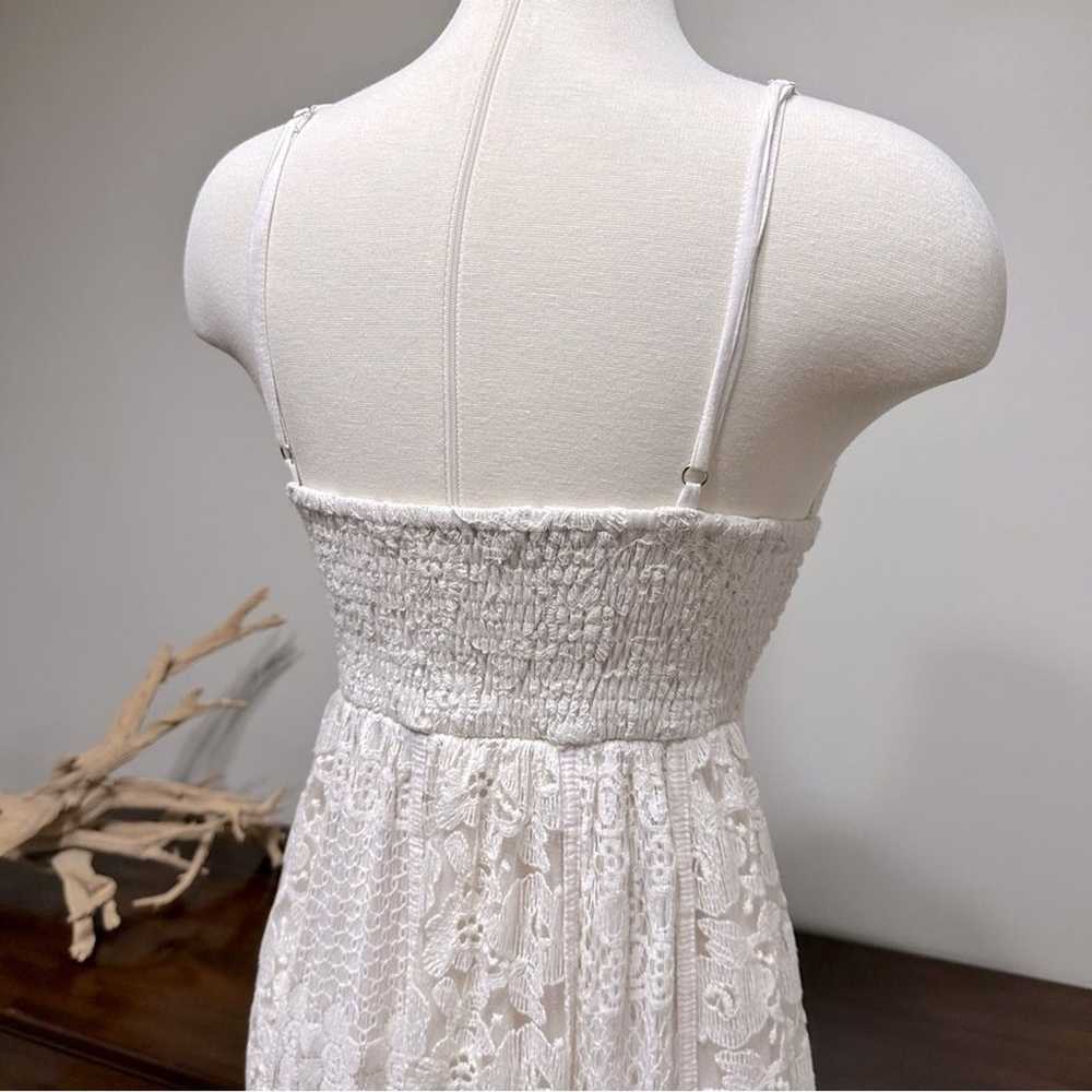 Solitaire Ivory Lace Crochet Midi Dress, Boho Bea… - image 10