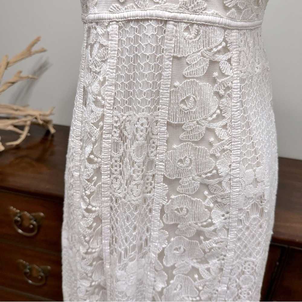 Solitaire Ivory Lace Crochet Midi Dress, Boho Bea… - image 8