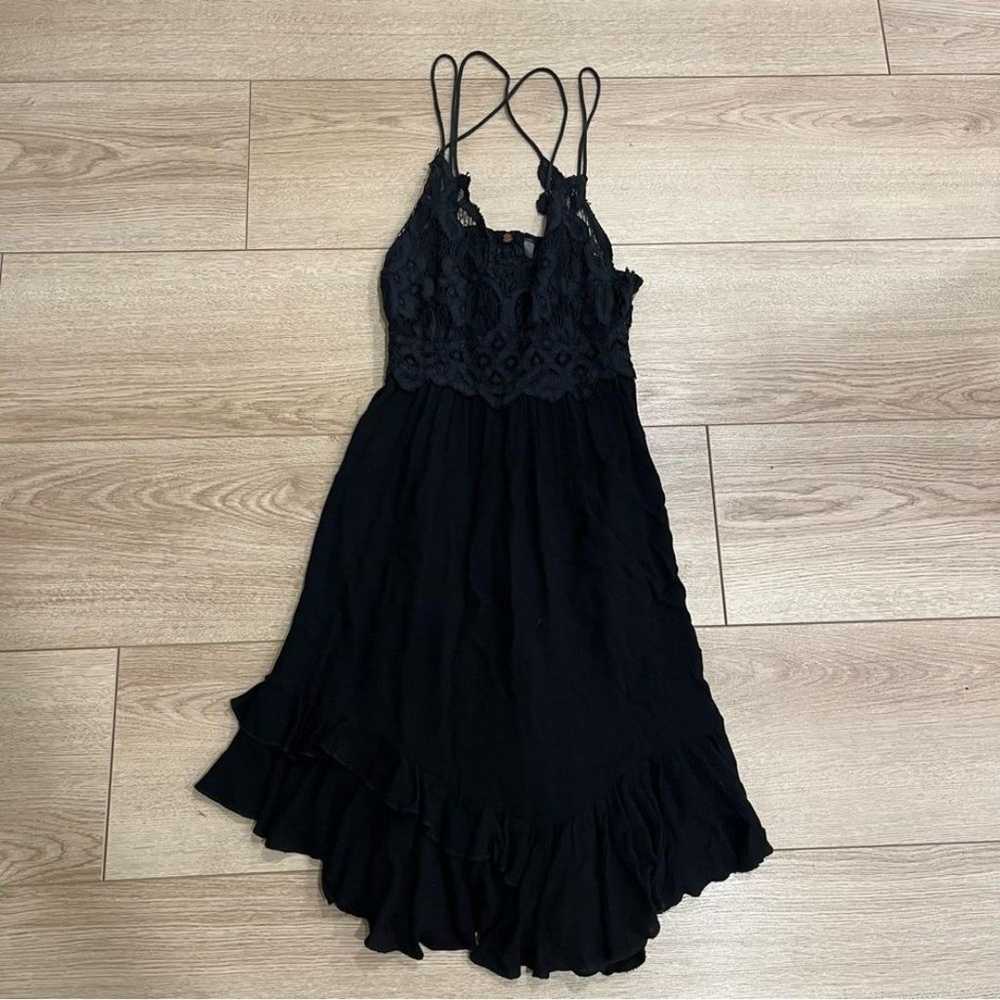 FP One Free People Black Adella Lace Slip Dress M… - image 2
