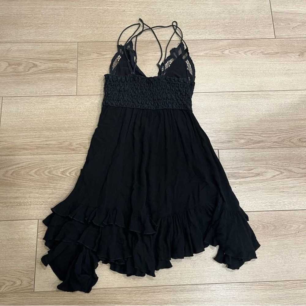 FP One Free People Black Adella Lace Slip Dress M… - image 5