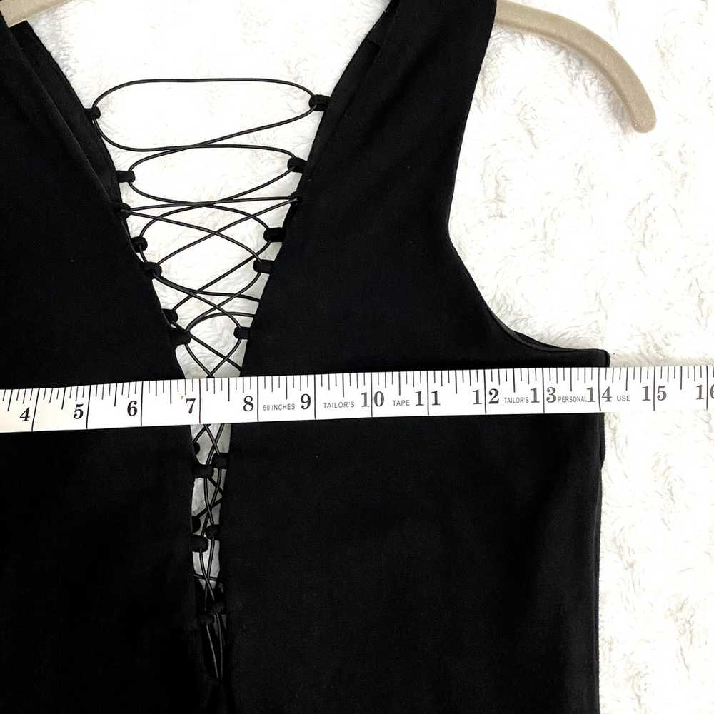 Bardot Black Soft Knit Lace-up Deep V-neck Sleeve… - image 7