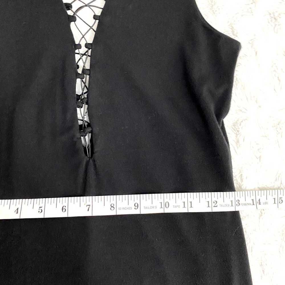 Bardot Black Soft Knit Lace-up Deep V-neck Sleeve… - image 8