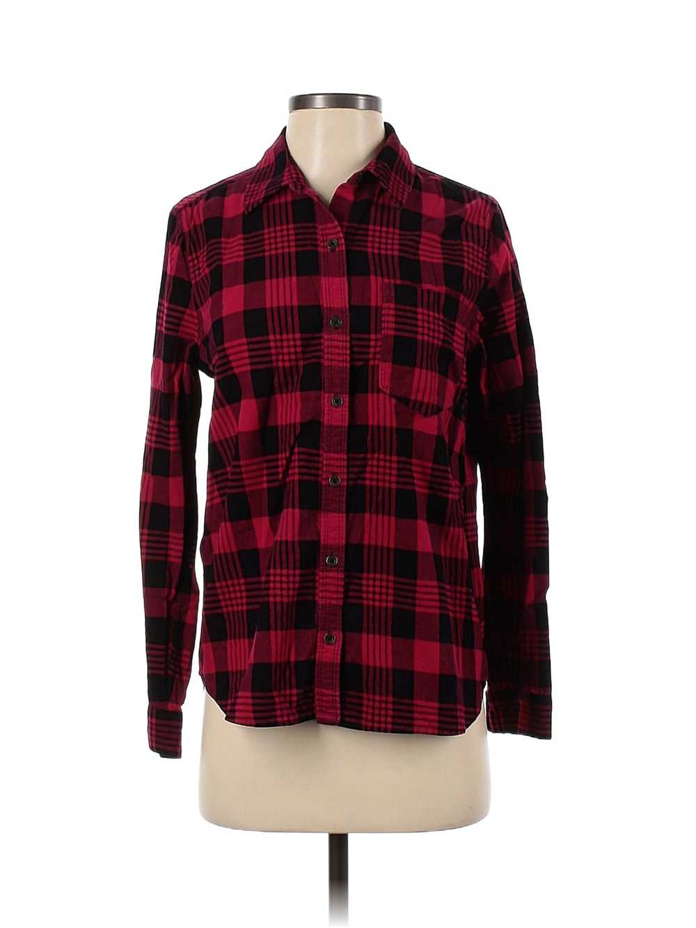 Forever 21 Women Red Long Sleeve Button-Down Shir… - image 1
