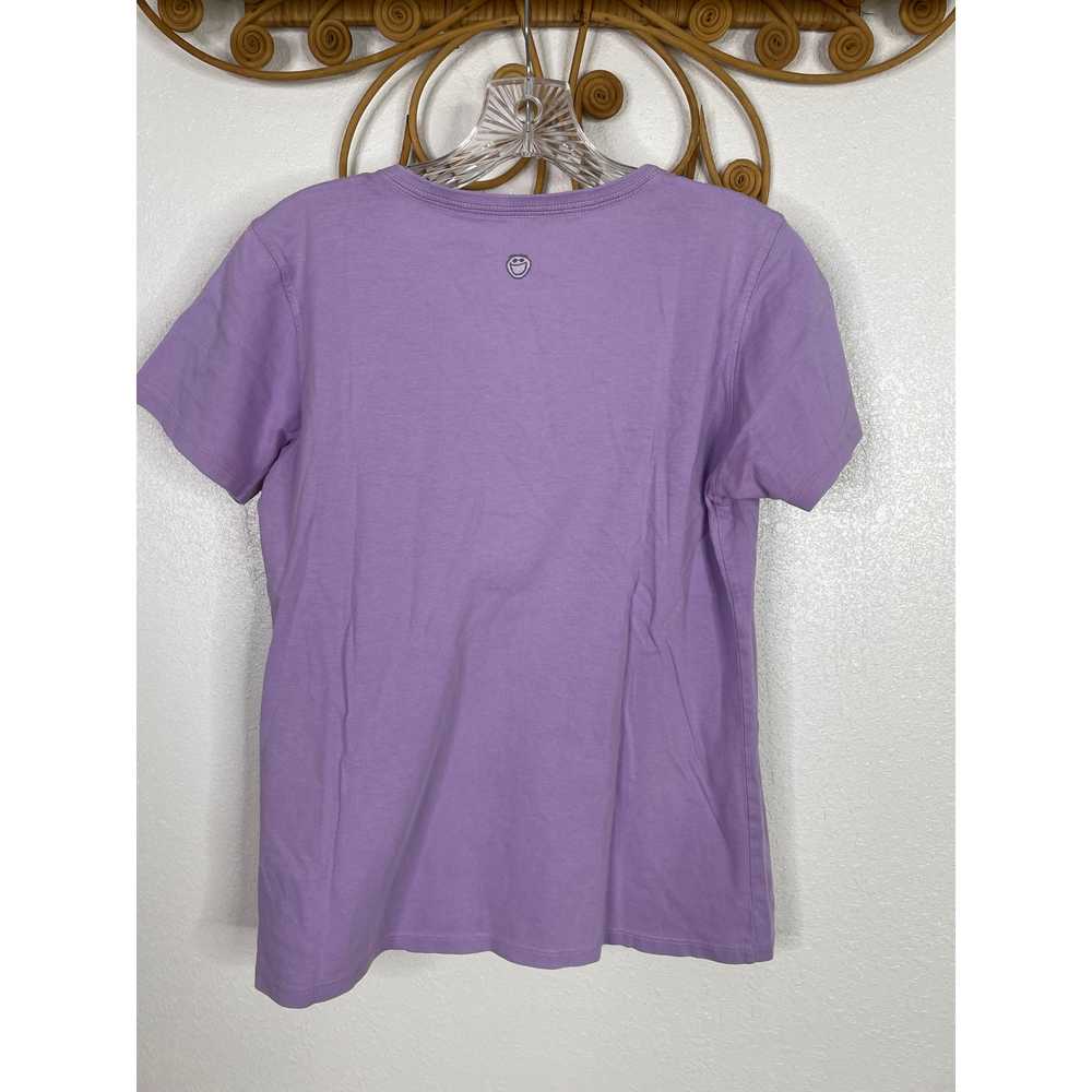 Life is Good V-neck semi-fitted purple tee S - image 4