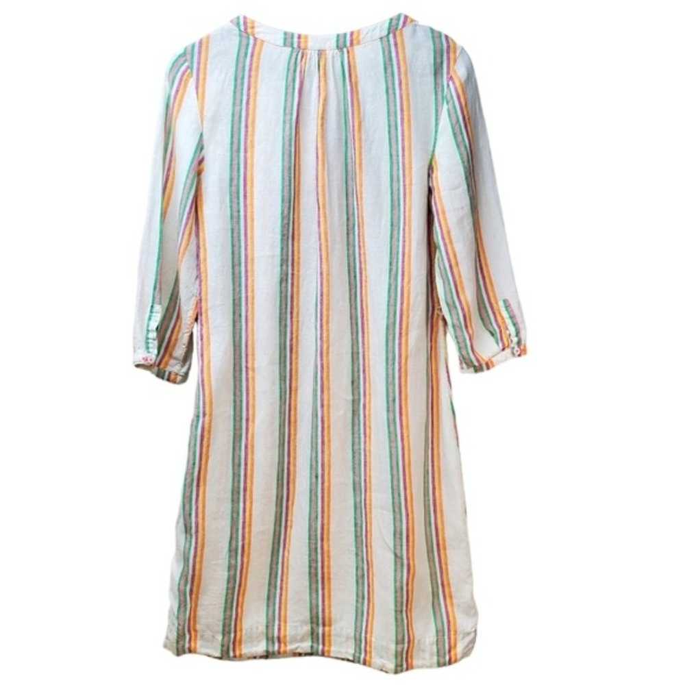 BODEN Katie White Multi-Color Stripes Linen Dress… - image 4