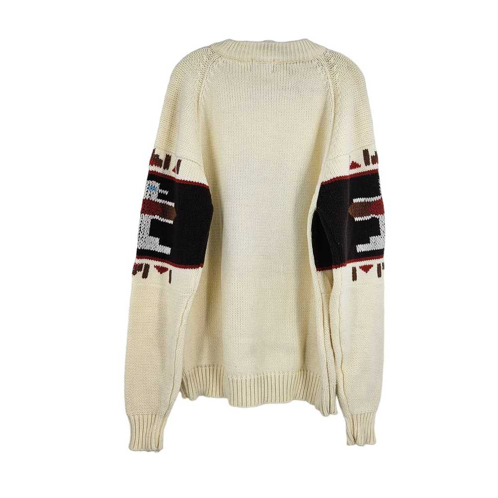 Vintage 70s Silton Sweater Cream Mens Thunderbird… - image 7