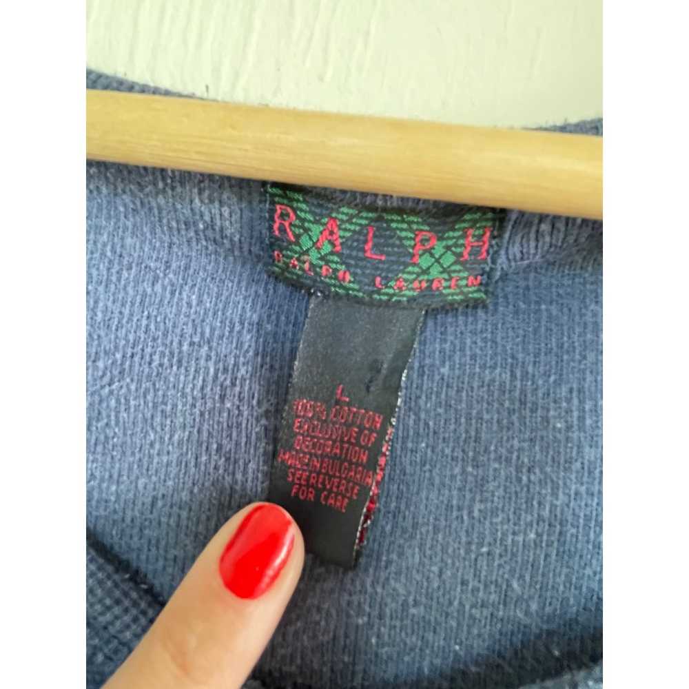 RALPH LAUREN navy blue 100% cotton tartan label t… - image 3
